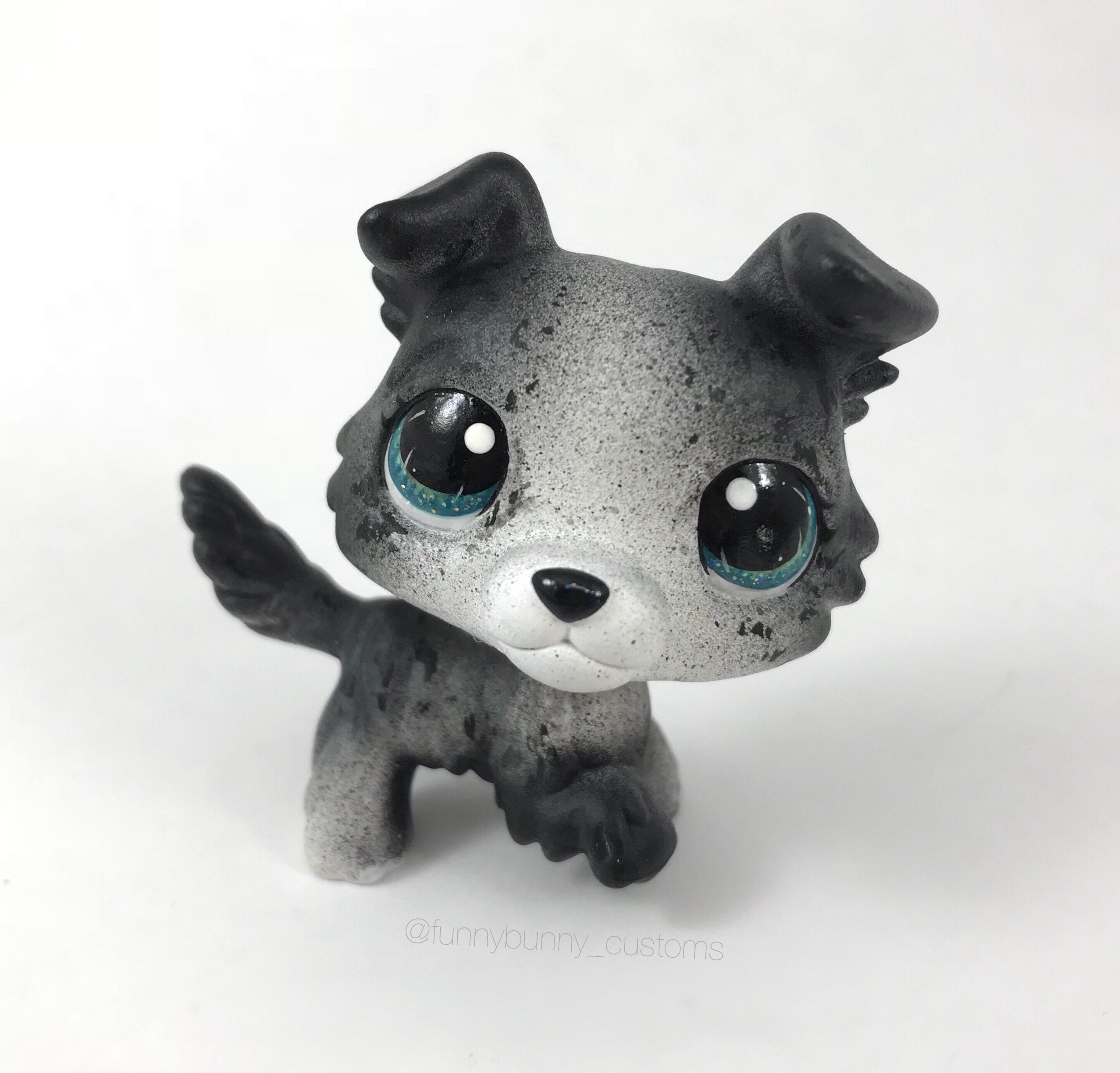 Lps Custom Hand Painted Collie Grey White Australian Shepherd Etsy