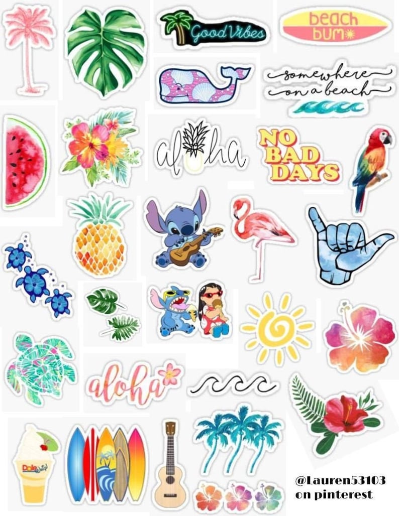 29 Vsco Seaside concept sticker pack graphic about Vsco Printable Stickers identified as 29 Vsco Seashore topic sticker pack