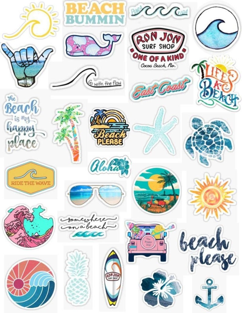 29 VSCO Surf theme sticker pack | Etsy