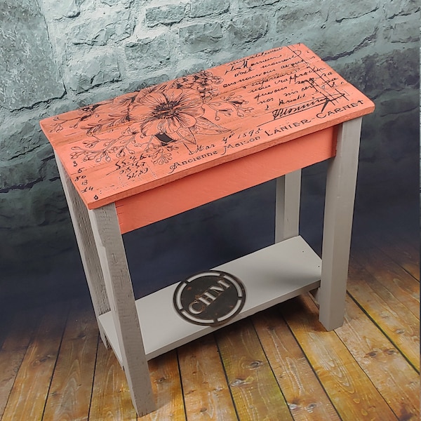 Painted Side Table Etsy