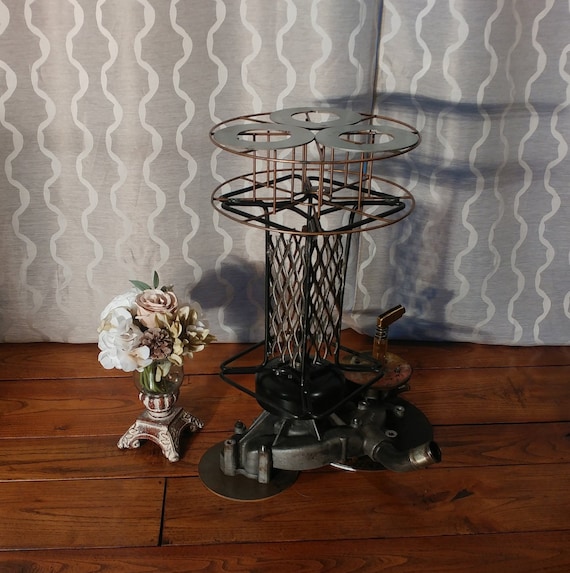 Steampunk Furniture Bedroom For Him Upcycled Plant Stand Metal Table Legs