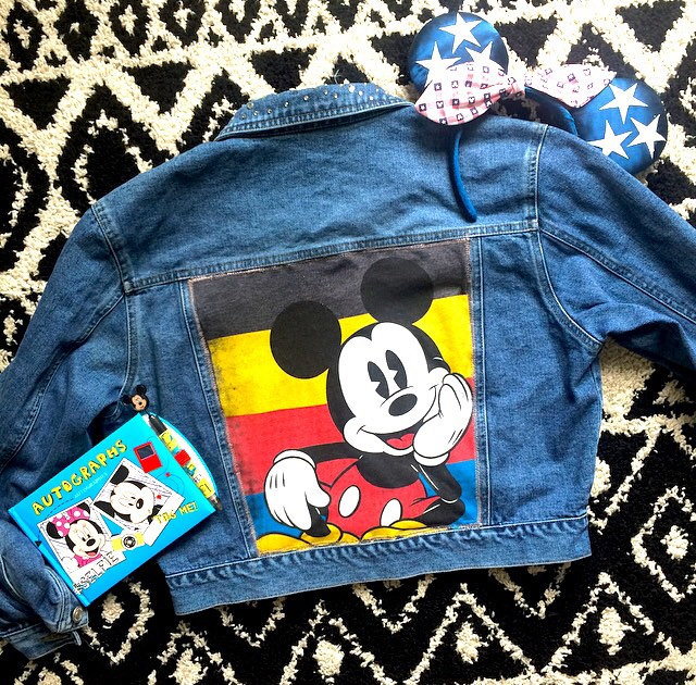 Custom Mickey Mouse Denim Jacket Ladies 
