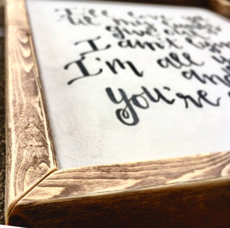 All Yourn Lyrics Sign Hand Painted Wood Framed Canvas Etsy