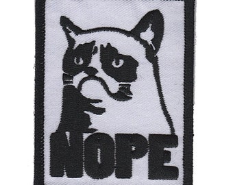 Nope - Grumpy cat - Embroidered