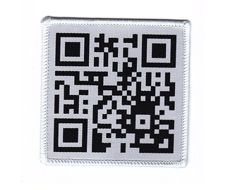 QR-code - Rick roll - Woven patch - Iron on