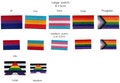Pride Flags - Embriodered patch - Rainbow/Bi/Non-binary/Trans/Pan/Ally - Many sizes