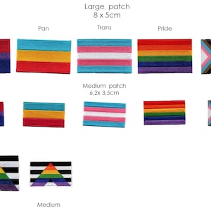 Pride Flags - Embriodered patch - Rainbow/Bi/Non-binary/Trans/Pan/Ally - Many sizes