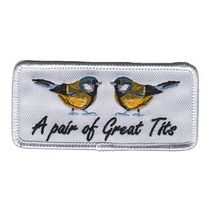 Een paar koolmezen - borduurpatch - opstrijkbaar