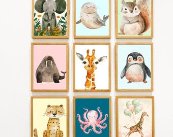 Baby Animals Nursery Prints: Set of 9 + Bonus (Digital Download)