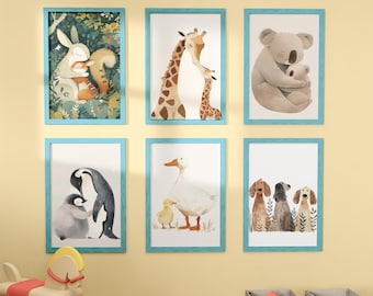 Baby Animals Nursery Wall Art Prints: Set of 6 + Bonus (Digital Download)