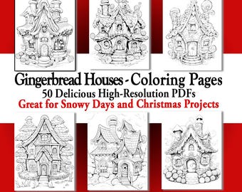 Ginger Bread Houses : 50 Printable Designs (Digital Download)