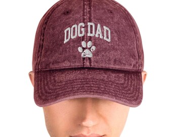 Dog Dad Hat: Embroidered Vintage Cotton Twill Cap