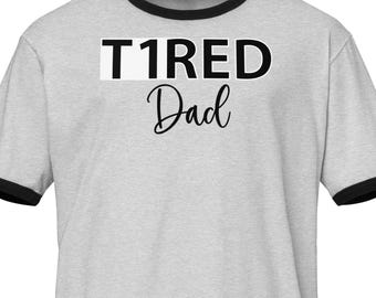 Diabetes Awareness Cotton Tee for Dad - T1 Awareness - Ringer t-shirt