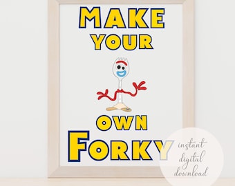 Forky Sign: Toy Story Party Activity (Digital Download)