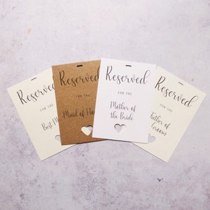 Wedding Chair Reserved Tags