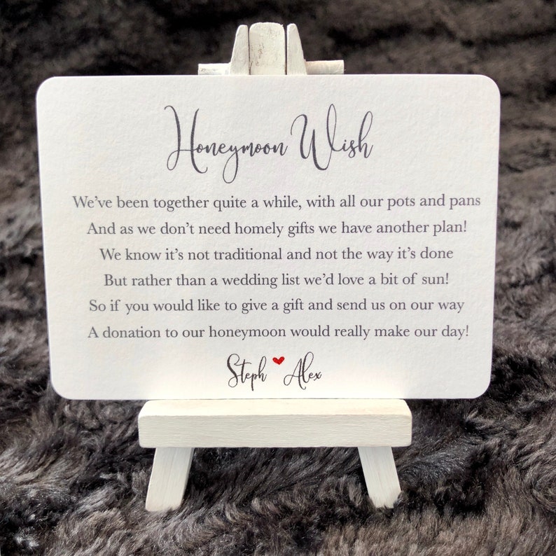 Personalised Wedding Wish Poem Cards A7 Etsy