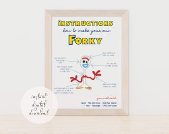 Forky DIY Instructions Guide: Toy Story Party Activity (Digital Download)