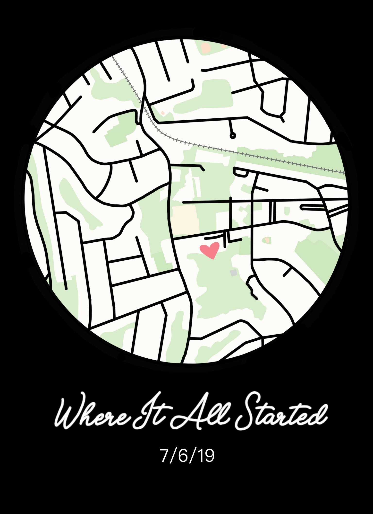 Where It All Started Location Digital Drawing Etsy