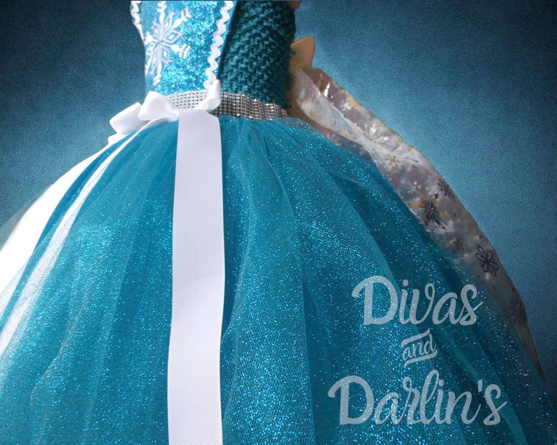 Little girl/'s Elsa inspired Frozen snowflake tutu dress Halloween or photo prop. costume for Birthday