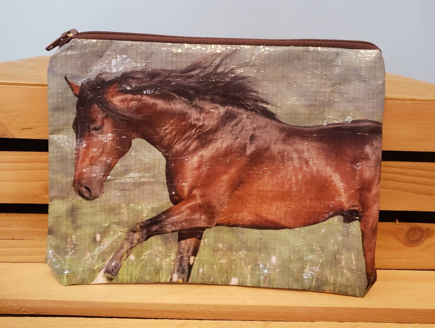 Upcycled Horse Grain Bag Zippered Pouch Etsy