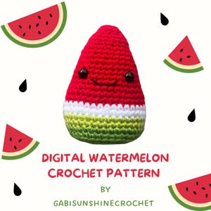 PATTERN ONLY - Watermelon Amigurumi Crochet Pattern
