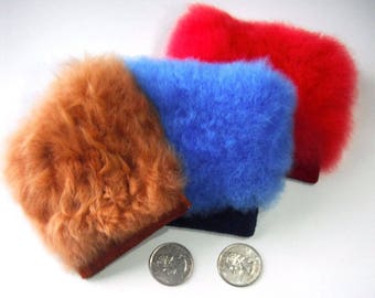 3.8" Baby Alpaca Fur Coin Purse - no kill fur alpaca, coin purse, fur bag, stash bag, money bag, conscious fur, ethically sourced