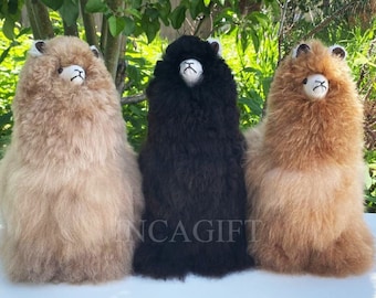 12 IN Native  Handmade Alpaca Stuffed Animal Plush Alpaca/ Llama  fur teddy alpaca handmade Peruvian alpaca fur stuffed animal toy