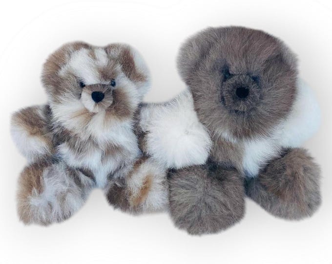 10 IN Real Super Baby Alpaca Fur Teddy  Bear - Peruvian Products - Stuffed Alpaca Toys - Handmade