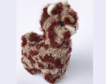 3.5 IN Needle Felted Alpaca Sculptures: Felted Animals by Hand in Alpaca Fiber made in peru
