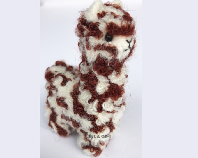 Needle Felted Alpaca Sculptures: Felted Animals by Hand in Alpaca Fiber made in peru 3.5 IN