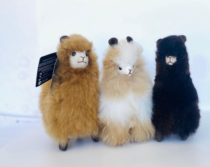 9 IN  Handmade Alpaca Stuffed Animal Plush Alpaca 9 IN/ Llama  fur teddy alpaca handmade Peruvian alpaca fur stuffed animal toy