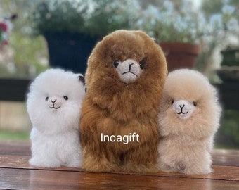 7 IN -10 in FAT ALPACA Handmade Alpaca Stuffed Animal Plush Alpaca / Llama  fur teddy alpaca handmade Peruvian alpaca fur stuffed animal toy