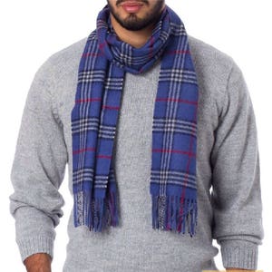 Handmade Scottish Plaid Baby Alpaca Scarf - Peruvian Woven Scarf