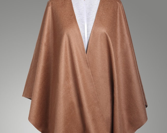Genuine baby alpaca ruana- classic design authentic wool peruvian ruana cape