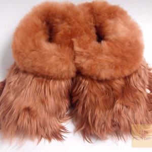 Handmade Baby Alpaca Fur Slippers: Warm Merino Lined Fuzzy Shoes