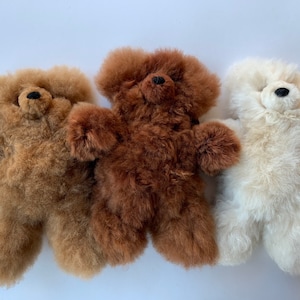 6in 15in Real Super Baby Alpaca Fur Teddy Bear Peruvian Products Stuffed Alpaca Toys Handmade image 4