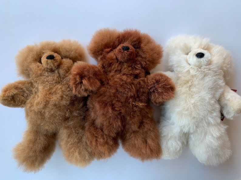 6in 15in Real Super Baby Alpaca Fur Teddy Bear Peruvian Products Stuffed Alpaca Toys Handmade image 4