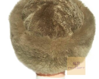 Gold Baby Alpaca Fur hat / Fluffy Hat - Luxury Alpaca Fur Russian Hat Assorted Colors (22-23 INCH around) -Special Gift - Luxury collection