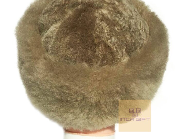 Gold Baby Alpaca Fur hat / Fluffy Hat - Luxury Alpaca Fur Russian Hat Assorted Colors (22-23 INCH around) -Special Gift - Luxury collection