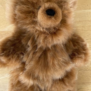 10IN Real Super Baby Alpaca Suri Teddy Bear Pink Peruvian Stuffed Alpaca Toys 