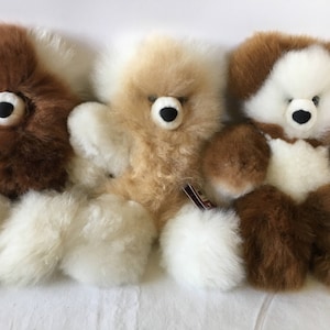 6in 15in Real Super Baby Alpaca Fur Teddy Bear Peruvian Products Stuffed Alpaca Toys Handmade image 8