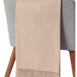 BEIGE 100% Baby Alpaca Throw Blanket - Woven blankets made in Peru