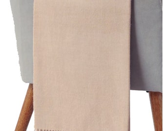 BEIGE 100% Baby Alpaca Throw Blanket - Woven blankets made in Peru