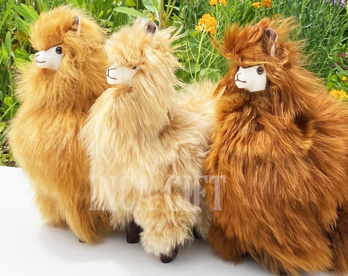 12 IN Handmade Alpaca Stuffed Animal Plush Alpaca SURI Fur  /Llama  fur teddy alpaca handmade Peruvian alpaca fur animal toy