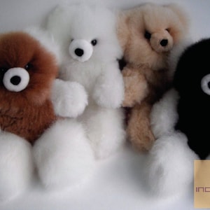 6in 15in Real Super Baby Alpaca Fur Teddy Bear Peruvian Products Stuffed Alpaca Toys Handmade image 6