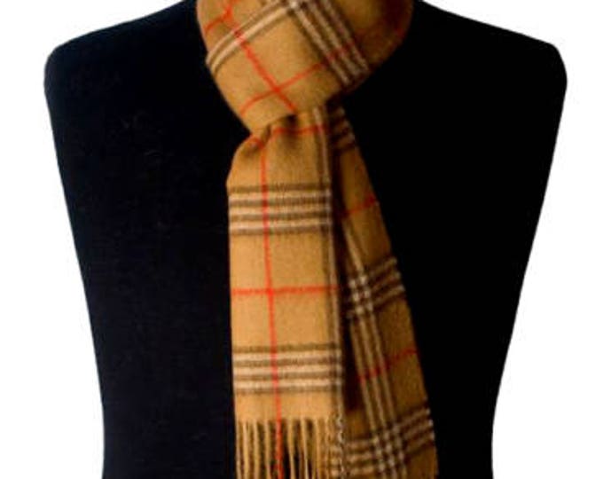 100% Woven & Brushed Scottish Baby Alpaca Scarf  - Peruvian Handmade Scarf - Men's Plaid Baby Alpaca Scarf from Peru