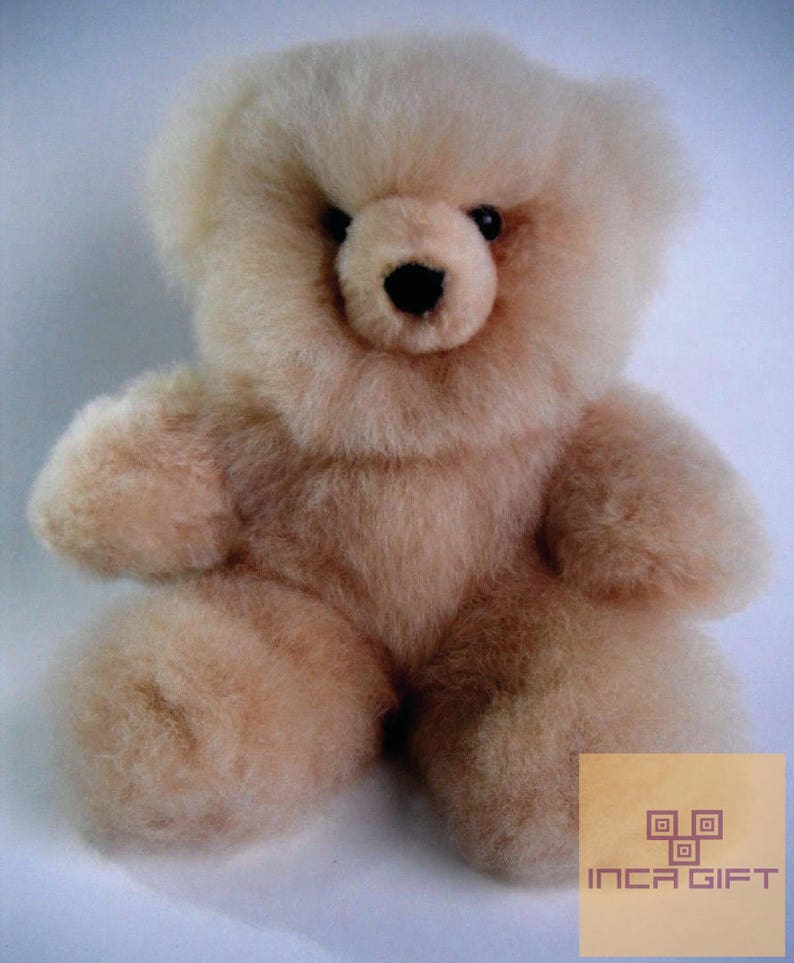 6in 15in Real Super Baby Alpaca Fur Teddy Bear Peruvian Products Stuffed Alpaca Toys Handmade image 5