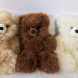 6in 15in Real Super Baby Alpaca Fur Teddy Bear Peruvian Products Stuffed Alpaca Toys Handmade image 1