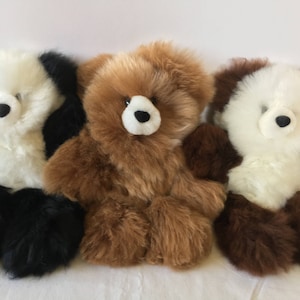 6in 15in Real Super Baby Alpaca Fur Teddy Bear Peruvian Products Stuffed Alpaca Toys Handmade image 2