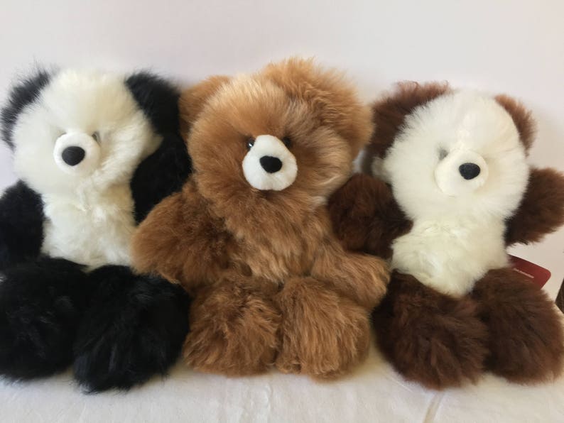 6in 15in Real Super Baby Alpaca Fur Teddy Bear Peruvian Products Stuffed Alpaca Toys Handmade image 2